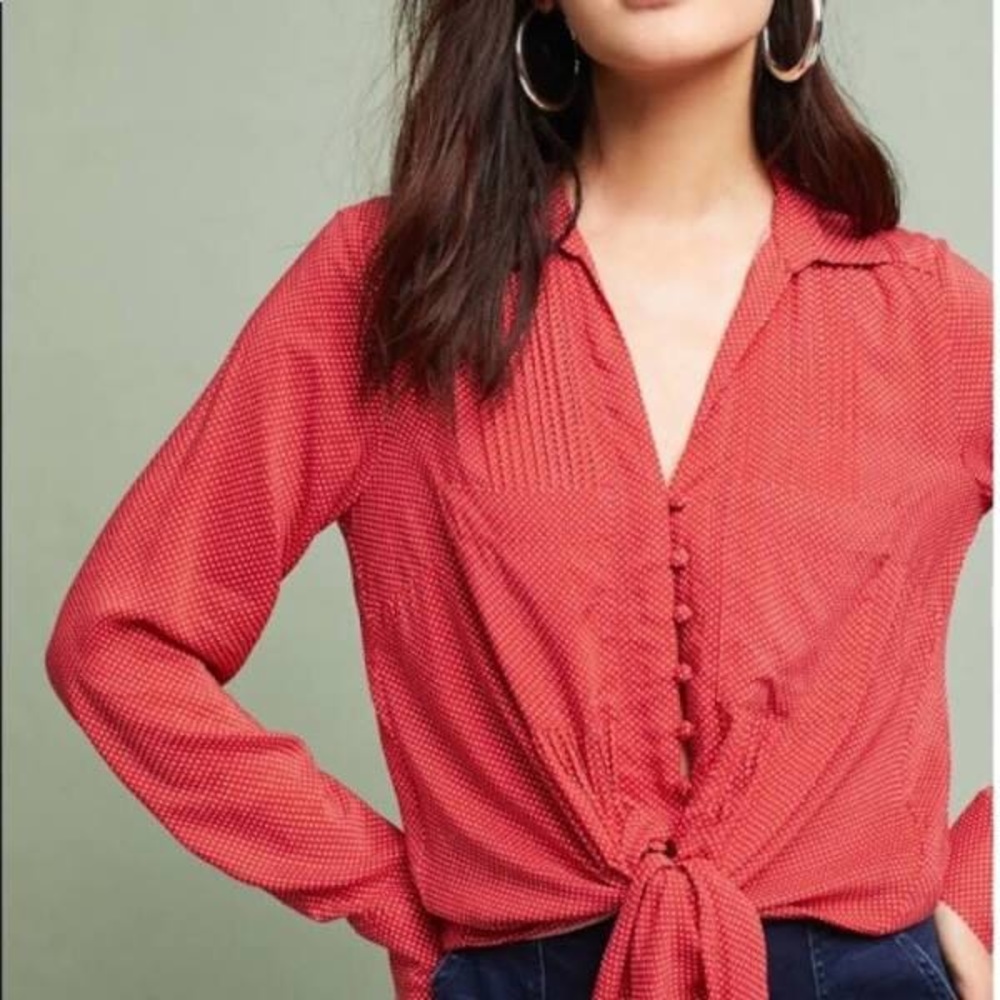 Anthropologie Maeve Matilda Polka Dot Red